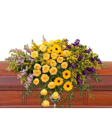 Vivid Memories Casket Spray Flower Arrangement