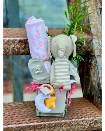 Pink size,  inches height and  inches wide.