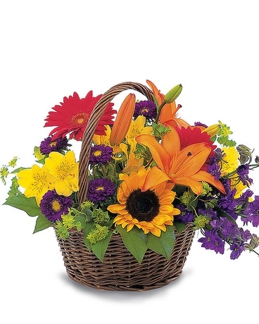Basket of Blooms Flower Arrangement