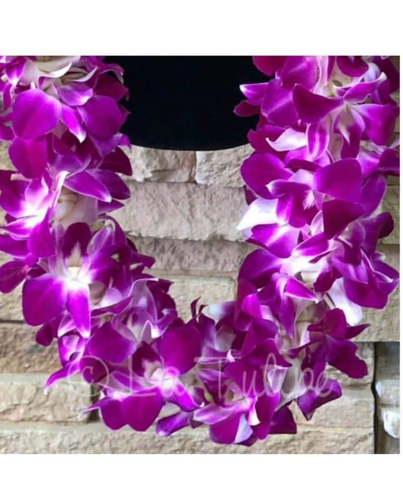 Double Bombay Purple orchid lei in Turlock CA - Yonan's Floral