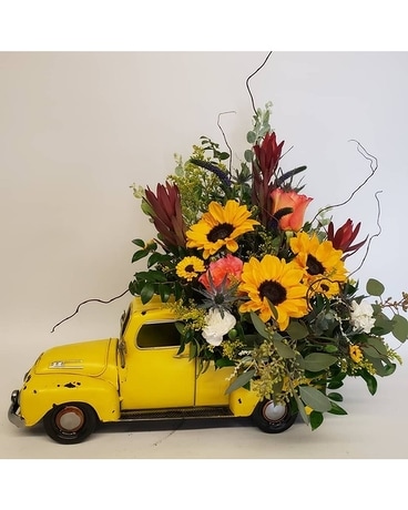 Truckin' On Flower Arrangement