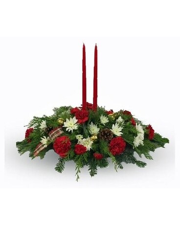 Two Candle Centerpiece - BFS-99 Flower Arrangement