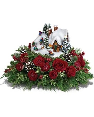 Thomas Kinkade Sleigh Ride Flower Arrangement