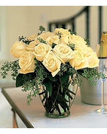 White Roses - by Ollie's Flowers Inc. Flower Arrangement