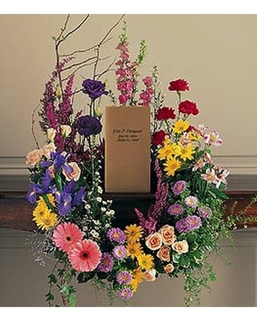 Cremation Urn Wreath - by Ollie's Flowers Inc. Flower Arrangement