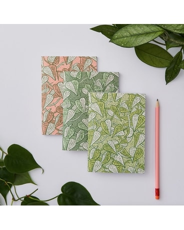 Pothos Print Notebooks- Set of 3 Flower Arrangement