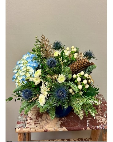 Winter Blues Flower Arrangement