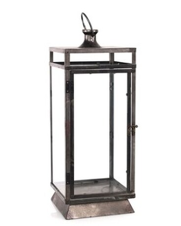 Square Black Metal Lantern 20.5