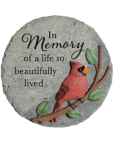 In Memory Garden Stone with Cardinal Gifts