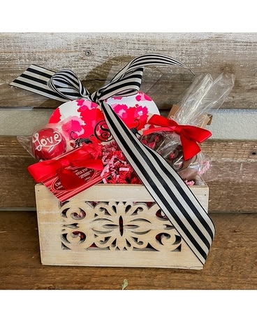 Chocolate box gift size,  inches height and  inches wide.
