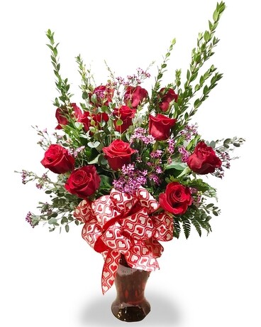 Lush Deluxe 1 Dozen Roses - #100 Flower Arrangement