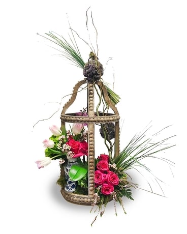 Luxury Lantern with Creative Flowers Flower Arrangement