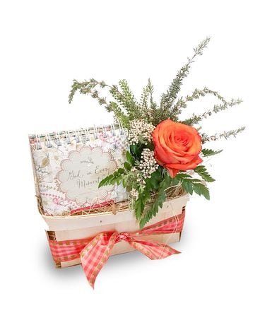 Daily Devotional Bundle Basket Flower Arrangement