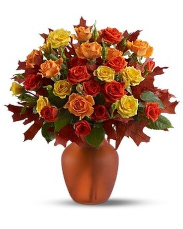 Amber Roses Flower Arrangement