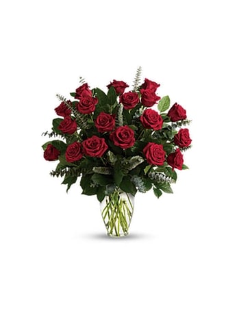 18 Long Stem Red Roses Flower Arrangement