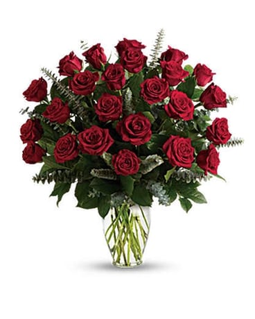 24 Long Stem Red Roses Flower Arrangement