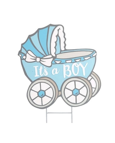 Rock N Stroller Boy Carriage Yard Stake Flower Arrangement