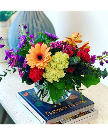 Rainbow Garden Bowl Flower Arrangement