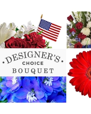 Red White & Blue Bouquet -  Designer's Choice Flower Arrangement