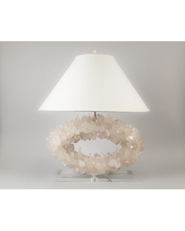 Infinity Lamp in Clear Quartz Flower Arrangement