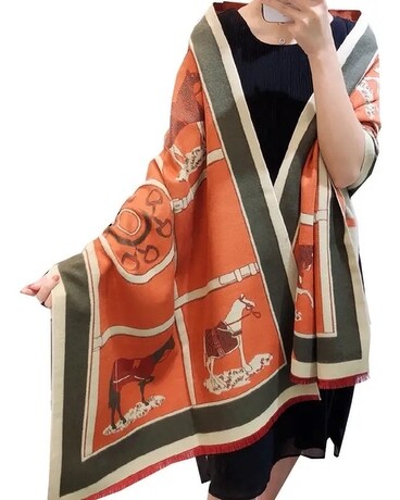 Orange Reversible Wrap, Gallop Collection Flower Arrangement
