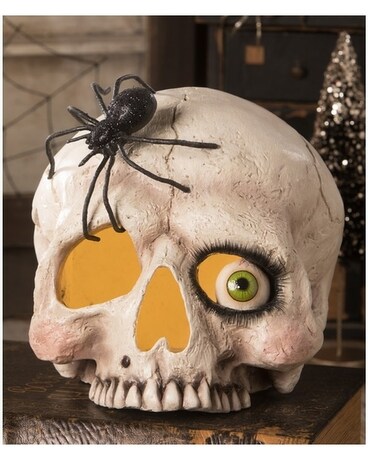 Bethany Lowe Miss Skeleton Skull Flower Arrangement