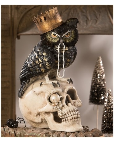 Bethany Lowe Sir Wington Owl Flower Arrangement
