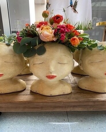 Coral Charm Face Bouquet Flower Arrangement