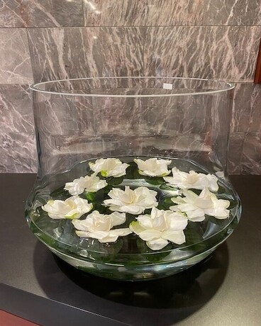 CLASSIC QUARTZ CRYSTAL ORCHID BOWL Flower Arrangement