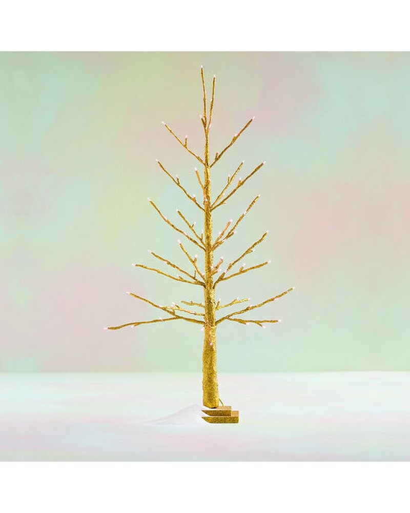 Glitterville 36 inch Gold Tree with Pink Lights in Bellevue WA