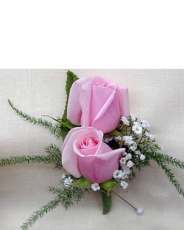 Double Pink Sweetheart Rose Boutonniere