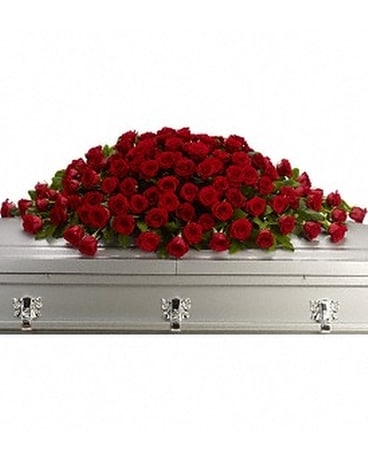 Greatest Love Casket Cover Flower Arrangement