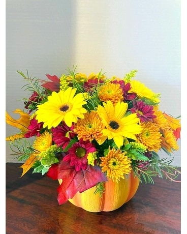 Fall Pumpkin Centerpiece Flower Arrangement