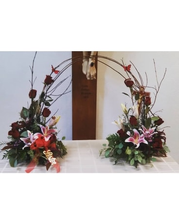 Mirrored memorial Sympathy Arrangement