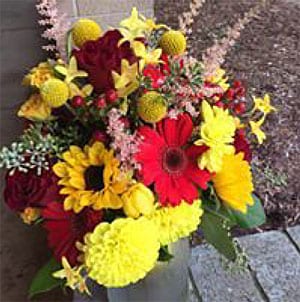 Red and Yellow Bridesmaid's Bouquet