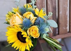 Sunflower wedding bouquet