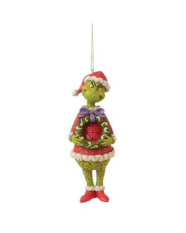 Grinch Holding Wreath Ornament Gifts