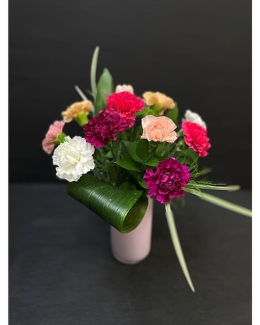 Dozen Carnations Arrangement Flower Arrangement