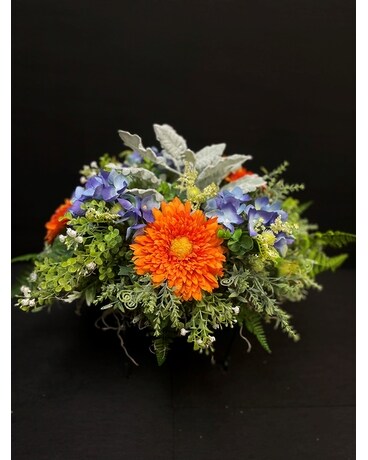 Blue & Orange Cemetery Saddle Custom product