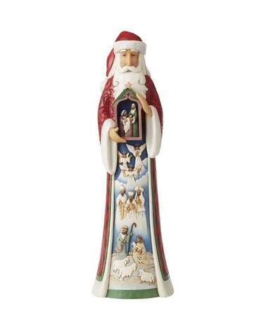 Tall Santa Holding Stable Gifts