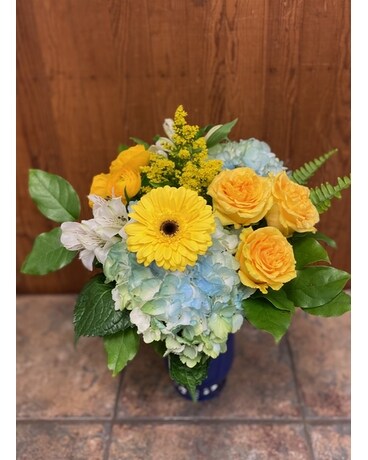 Sunny New Baby Vase Flower Arrangement