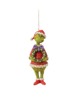 Grinch Holding Wreath Ornament Gifts