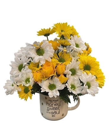 Bee Mug Flower Arrangement