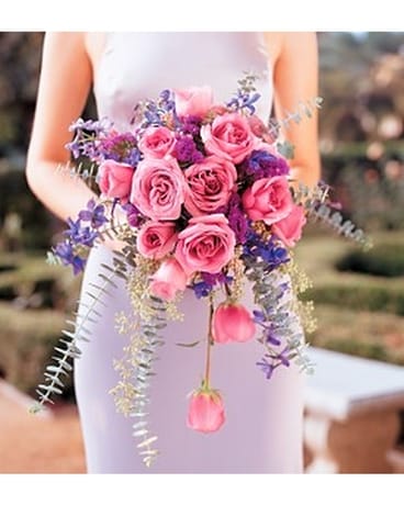 Cascading Lavender Roses Bouquet - TF172-4 Flower Arrangement
