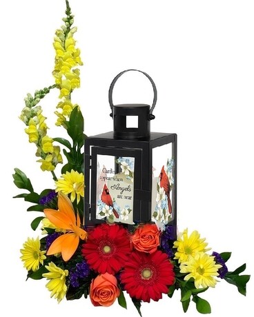 Cardinals Appear Lantern Arrangement - 57619 Gifts