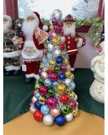 Christmas Ball Ornament Tree Flower Arrangement