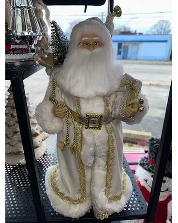 White and Gold Santa Flower Arrangement