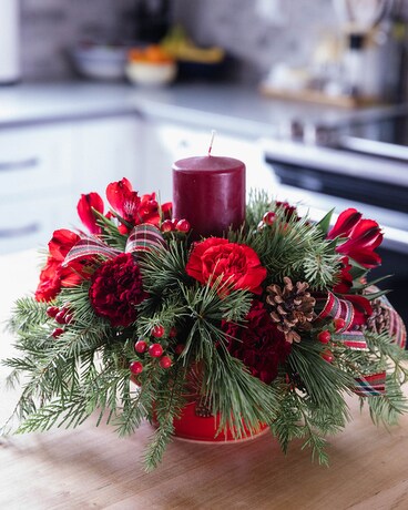 The Festive Gathering Center Piece Flower Arrangement