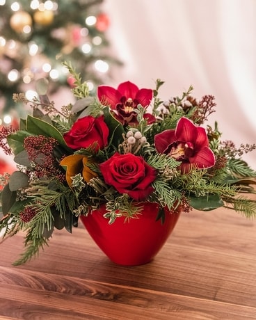 All is Bright Holiday Flower Arrangement