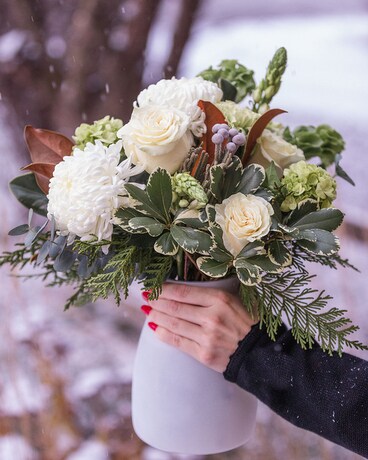 Winter Wonderland Vase Flower Arrangement